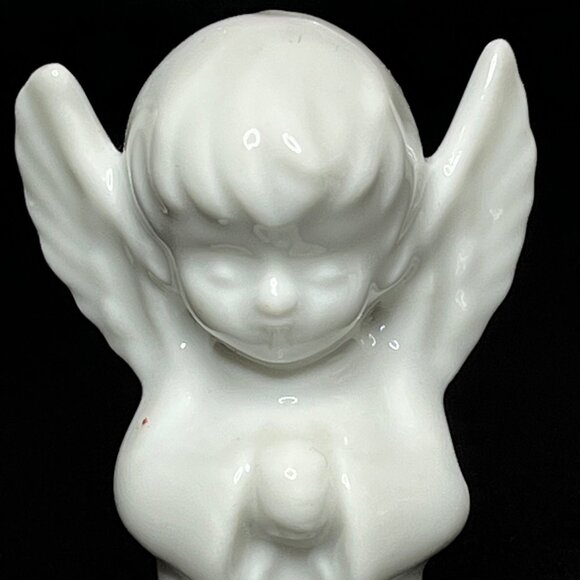 Biedermann White Porcelain Praying Angel Figurine Candle Holders - Picture 2 of 8